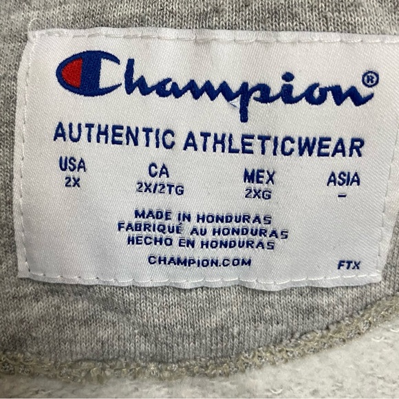 Champion Heathered Grey Pullover Sweatshirt Activewear Hoodie 2XL - Picture 3 of 16